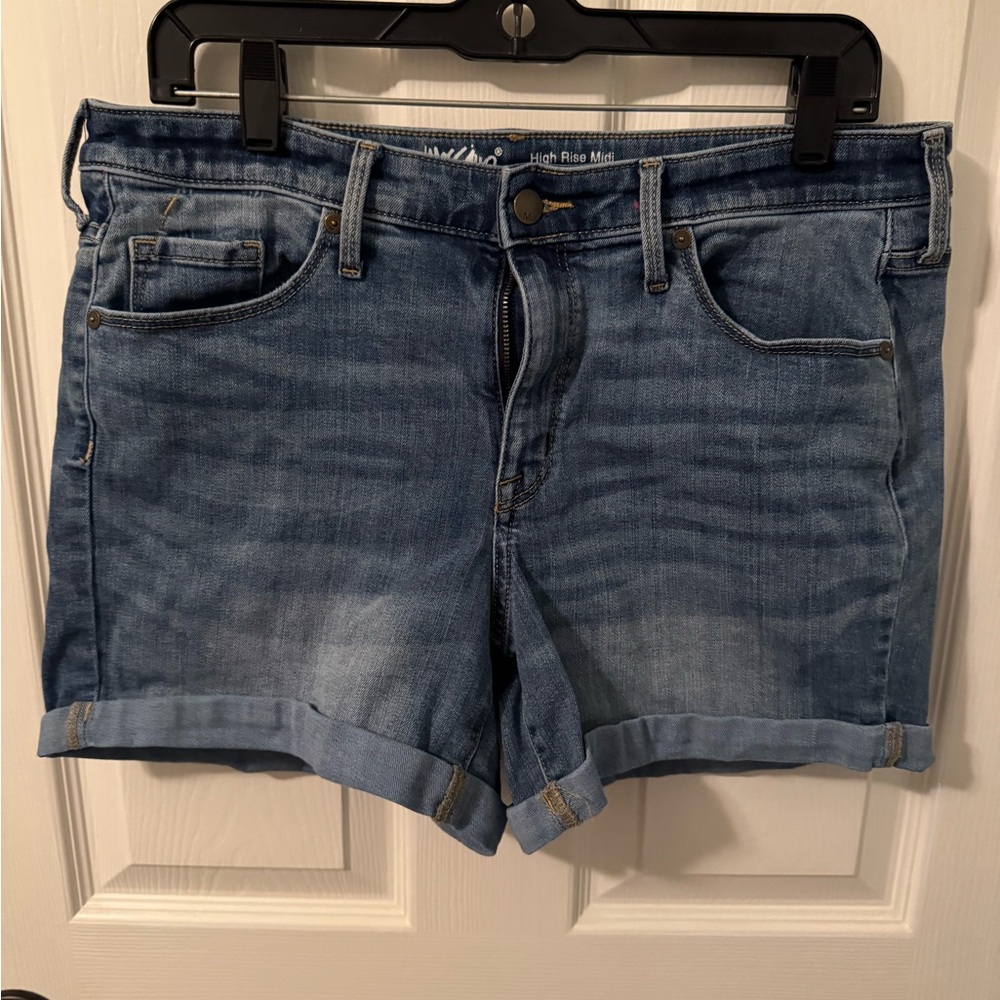 Mossimo Supply Co. High Rise MIDI Blue Jean Shorts
